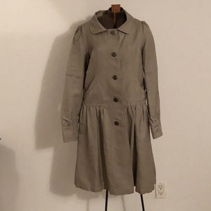 H&M fashion trench coat with gathered skirt